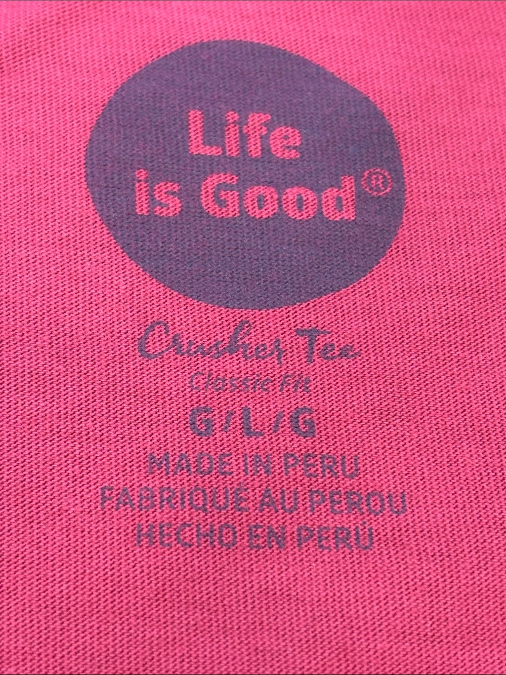 Life Is Good Deep Raspberry Long-Sleeve Tee with Cat Shadow - Picture 5 of 8